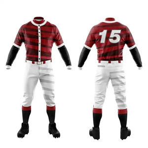 Uniforme de Béisbol para Hombre Más Vendido con Logotipo Personalizado en la Parte Delantera, 100% Poliéster, Antibacteriano y Transpirable, Ropa de Equipo - Product Image 5