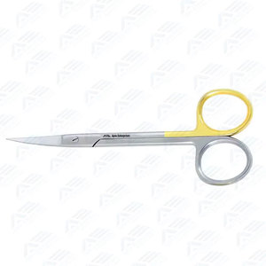 Tijeras Dentales de Acero Inoxidable Premium, Instrumentos Quirúrgicos Dentales de Carburo de Tungsteno, 160 mm, Curvas y Puntiagudas, Doradas TC - Product Image 5