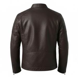 Veste en cuir marron personnalisée avec logo pour hommes, vestes classiques en cuir pour hommes, vêtements d'extérieur, vestes d'hiver de haute qualité, style Highstreet - Product Image 3