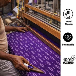 Tela Ikat Tradicional Hecha a Mano con Nudos, 100% Algodón, Ecológica, Sostenible, Lavable, Suave, Textiles para el Hogar - Product Image 5