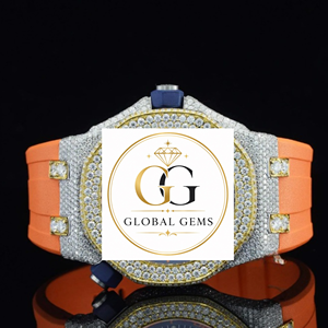 Reloj de Pulsera con Esfera Negra de Diamante Moissanite de Excelente Calidad para Fiestas, Atuendos Casuales y Estilo Urbano en Venta - Product Image 5