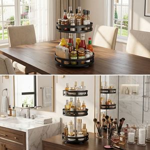 Organizador de Especias Giratorio de 3 Niveles y 360 Grados, de Acero al Carbono, Multifuncional, para Condimentos y Especias - Product Image 6