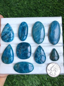 Apatite bleu sarcelle naturelle authentique, cabochon, pierre en vrac, prix de gros - Product Image 2