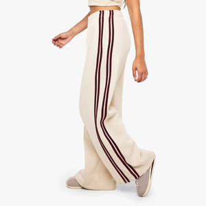 Pantalon de survêtement pour femme, taille élastique, coupe ample, 100% coton, motif uni, fabrication OEM sur mesure, idéal pour l'hiver - Product Image 3