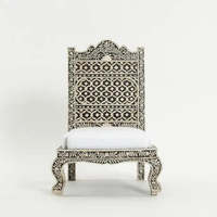 Chaise de salle à manger de luxe faite à la main avec incrustations en os, design traditionnel, en bois durable, pour appartement, salon, bureau à domicile, décorative