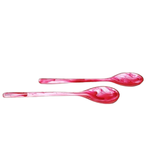 Fourchette à salade cuillère à tourbillon rouge avec logo personnalisé ensemble de couverts en résine d'excellente qualité pour un usage quotidien et les mariages - Product Image 1