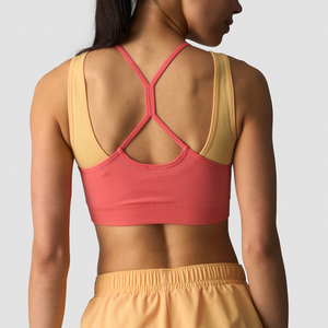 MILIENZ Soutien-gorge de sport et short de yoga pour femme, bleu marine, à bretelles convertibles, taille mi-haute, torsadé, maintien léger, sans couture, respirant - Product Image 4