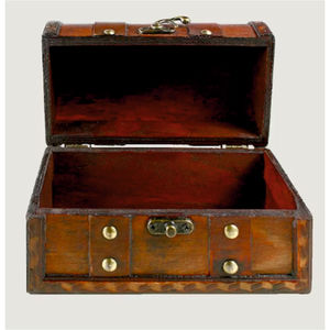 Vintage Handcrafted Wood Jewelry <b>Box</b> Large Decorative Pirate Treasure Chest Retro Wooden <b>Keepsake</b> <b>Box</b> with Lock for Home Decor - Product Image 2
