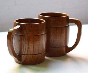 Jarras de Cerveza de Madera con Acabado Natural, Personalizables, Aptas para Alimentos, para Cocina, Campamento y Fiestas, Estilo Clásico, Aptas para Lavavajillas y Microondas - Product Image 2