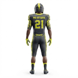 Custom Black Lime American Football Uniform <b>Padded</b> Jersey <b>Pants</b> Set Team Sports Apparel - Product Image 2