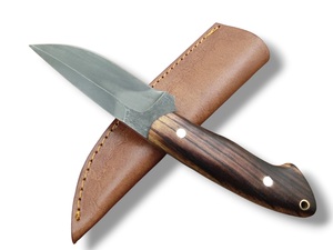Cuchillo de Supervivencia Nórdico de Acero al Carbono de Grado Industrial con Mango de Madera de Fresno y Funda de Cuero, Largo Total de 8 Pulgadas, Hoja Entera, para Camping - Product Image 4