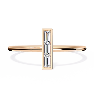 18K Solid Gold Natural Baguette <b>Diamond</b> <b>Ring</b> for Women Minimalist Stackable Bar Wedding Band Earth-Mined Fine Jewelry Supplier - Product Image 3