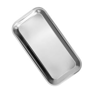Lot de 3 plateaux médicaux manuels en acier inoxydable, plateaux rectangulaires de laboratoire, petit plateau à instruments, certifié CE, garantie 1 an - Product Image 3