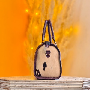 2026 New Western Hand <b>Tooled</b> Hair On Hide Genuine <b>Leather</b> Speedy Bag Women's Fashionable Handbag Custom Travel Speedy Duffel Bag - Product Image 2