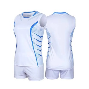 Unisex Sleeveless <b>Volleyball</b> Jersey <b>Set</b> Customized Colors V-neck Solid Moisture Wicking Fitted Athletic Sublimated Uniform - Product Image 1