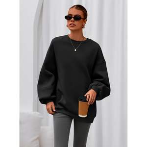 Sweat-shirt surdimensionné personnalisé pour femme, col rond, manches longues, en polaire, décontracté, grandes tailles - Product Image 1