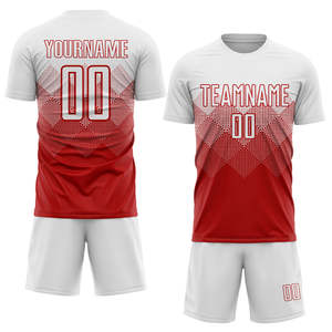 เสื้อฟุตบอลอเมริกันชายแบบสั่งทำ สีขาวแดงไล่เฉด แบบซับลิเมชั่น คอวี แขนกุด แห้งเร็ว ระบายอากาศได้ดี ทรงหลวม - Product Image 2