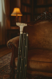 Canne de marche classique en métal avec poignée en T, manche en bois noir artisanal, élégante canne de gentleman, support décoratif vintage - Product Image 3
