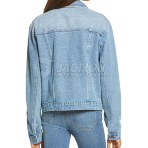 Veste en jean pour femme en coton avec logo personnalisé, respirante, pour usage extérieur, vente en ligne - Product Image 2