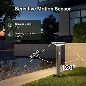 Wireless 2218 Solar Bollard Path <b>Light</b> <b>Motion</b> <b>Sensor</b> Dusk to Dawn Landscape and Driveway <b>Light</b> - Product Image 3
