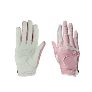 Guantes de Golf de Cuero Genuino Rosa para Mujer, Mano Derecha, Antideslizantes, con Cierre de Botón, Guantes Deportivos de Golf - Product Image 1