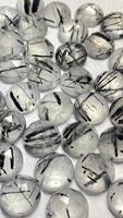 Expédition Rapide Vente en Gros Pierres Précieuses Naturelles Rutile Noir Rondes Taillées en Rosette pour la Fabrication de Bijoux Bohèmes