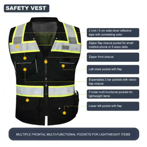 Chaqueta de Seguridad Reflectante de Alta Visibilidad, Resistente al Viento, con Múltiples Bolsillos, Ropa de Seguridad Vial de Alta Calidad - Product Image 4