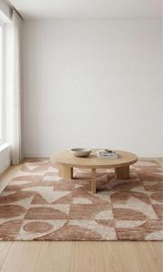 Alfombra de Lana Tejida a Mano de Color Marrón Cobre, Antideslizante, con Patrón Abstracto para Interiores Modernos, de Alta Demanda - Product Image 2