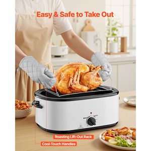Forno Elettrico da Banco 26QT con Temperatura Regolabile 150-450°F, Teglia per Arrosto per Cottura Rapida, Manico Antiscottatura, Forno per Arrosto di Tacchino Visibile - Product Image 5