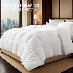 Edredón Extra Grande Blanco de Lujo, Ultra Suave, Calidad de Hotel, con Acolchado a Cuadros para Mayor Calidez, Ideal para Habitaciones de Huéspedes - Product Image 4