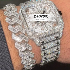 Reloj de Aleación con Diamantes de Moissanita para Hombre y Mujer, Elegante y Lujoso, Correa de 20 mm, Joyería de Moda - Product Image 2