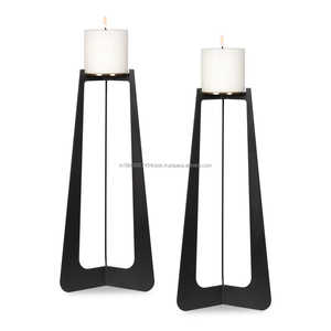 Modern Style Matte <b>Black</b> Iron Pillar Candle Holder Nordic Minimalist Metal <b>Candlestick</b> Stand For Home Decoration & Weddings - Product Image 4