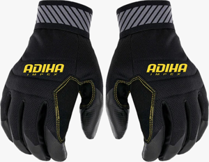 Gants de sécurité pour mécaniciens Adiha Impex, respirants, résistants à la chaleur, 8 mil, taille XL, noir et gris avec surpiqûres jaunes, sur mesure - Product Image 3