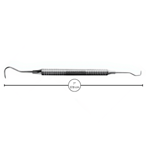 เครื่องมือขูดหินปูนแบบด้ามจับกลวงสีเงิน ขนาด 7 นิ้ว ยี่ห้อ Dental Sickle Scaler Towner Jacquette U15 33 แบบสองด้าน สำหรับขูดหินปูนบริเวณฟันหน้า - Product Image 3