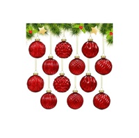 Boules de Noël en verre transparent, décorations pour arbre de Noël, ornements suspendus incassables pour les fêtes