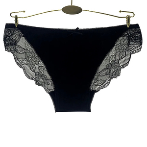 Sexy Women Lace Mid-Rise Thin Panties Stretch Floral Mesh Breathable Seamless Eco-Friendly Nylon Spandex <b>Boyshort</b> Plus Size OEM - Product Image 4