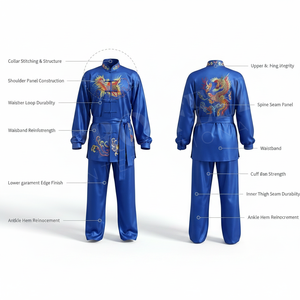 Uniforme de Artes Marciales Mixtas (MMA) para Exteriores, Conjunto de Uniforme de Kung Fu y Tai Chi de Manga Larga, Traje de Artes Marciales de Alta Calidad, Uniforme de Karate Bordado Personalizado - Product Image 2