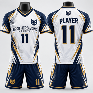 Conjunto de uniforme de fútbol para hombre, blanco, cian y negro, camiseta de manga corta, pantalones cortos, diseño geométrico sublimado con rayas, equipación de club. - Product Image 4