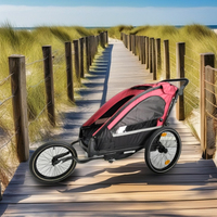 Remorque de vélo pour enfant, cadre en alliage d'aluminium, suspension indépendante, pneus gonflables de 20 pouces, capacité de 35 kg, pour les aventures en plein air et les journées à la plage