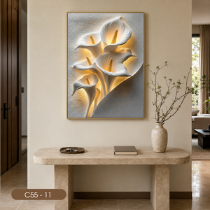 Décoration Murale Luxe Fleur de Calla Peinture Florale Abstraite 3D Élégante Décoration Intérieure Œuvre d'Art Miroir Fabriquée au Vietnam - Product Image 3