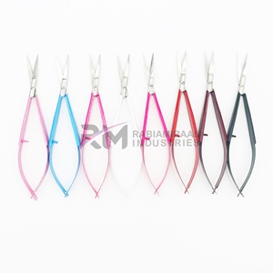 RMI Professional Beauty Sharp All Colors Tijeras de resorte con recubrimiento en polvo Tijeras de cejas de resorte recto con etiqueta privada - Product Image 6