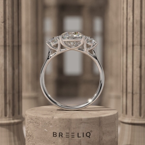 2CT Round Three Stone Diamond Engagement Ring 14K Solid Gold Trilogy Ring Side Stone <b>Bridal</b> Ring Custom OEM ODM Jewelry Supplier - Product Image 6