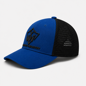 Casquette Trucker Unisexe Bleue en Maille Réglable à 6 Panneaux avec Logo en Caoutchouc en Relief sur le Panneau Avant – Style Décontracté Printemps-Été - Product Image 2