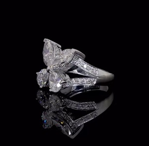 Igi ได้รับการรับรอง CVD แหวนหมั้นเพชรโมอิสสำหรับผู้หญิง14K 18K เครื่องประดับทองรูปไข่ - Product Image 4