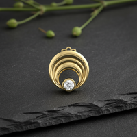 Boucles d'oreilles clous modernes en or 14 carats, personnalisables, pour femme, avec diamant de laboratoire VVS1 serti clos, idéales pour un anniversaire