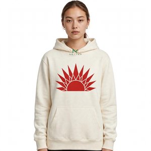 NEXTEX Woman's Geometric Sunrise Print <b>Hoodie</b> <b>Red</b> Sunburst Pullover Kangaroo Pocket Drawstring Hood Casual - Product Image 1