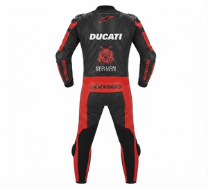 Combinaison de moto Rucati Premium Leather MotoCP Racing 1 pièce, équipement de conduite avec bosse niveau 2 CE, sur mesure - Product Image 2