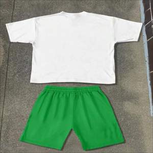 Ensemble deux pièces d'été personnalisé en gros pour hommes : T-shirt à manches courtes et short en coton, décontracté, grande taille, fournisseur OEM. - Product Image 3