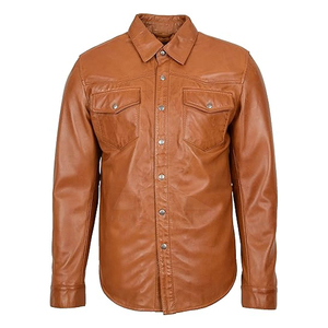 Wholesale Customized Leather Casual <b>Shirts</b> with Chest Pocket Breathable Satin Fabric Plus Size Options Low Price & Custom Logo - Product Image 3