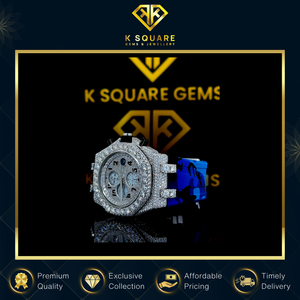 Fabriqué en Inde, qualité supérieure, design accrocheur, montre automatique en acier inoxydable avec quartz et diamants moissanite pour les acheteurs sérieux - Product Image 4